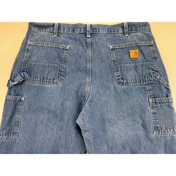 Carhartt Mens Dungaree Fit Jeans Size 40x34 Blue Denim Cotton - Picture 8 of 11